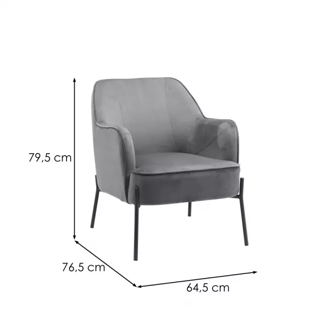 Fotel Bob Dark Grey Velvet 13