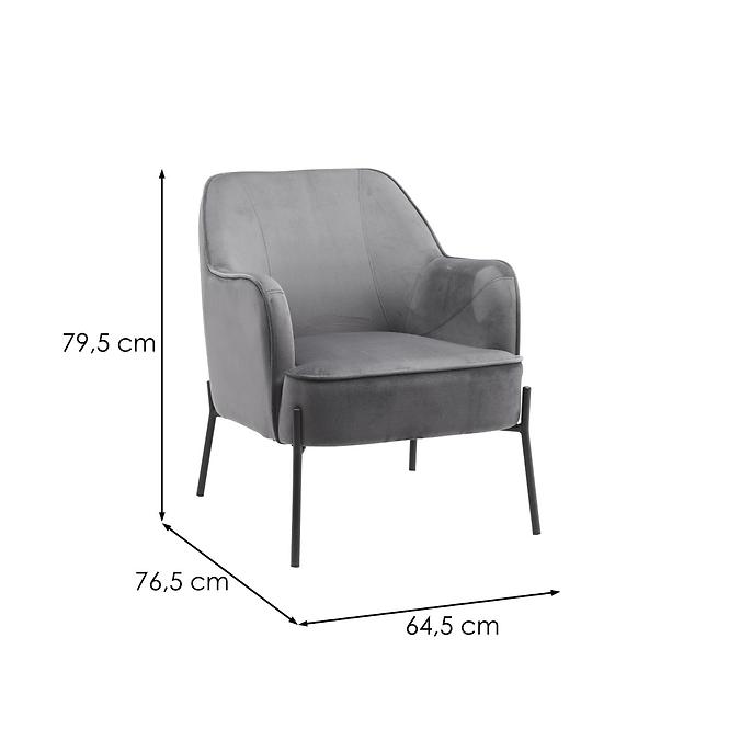 Fotel Bob Dark Grey Velvet 13