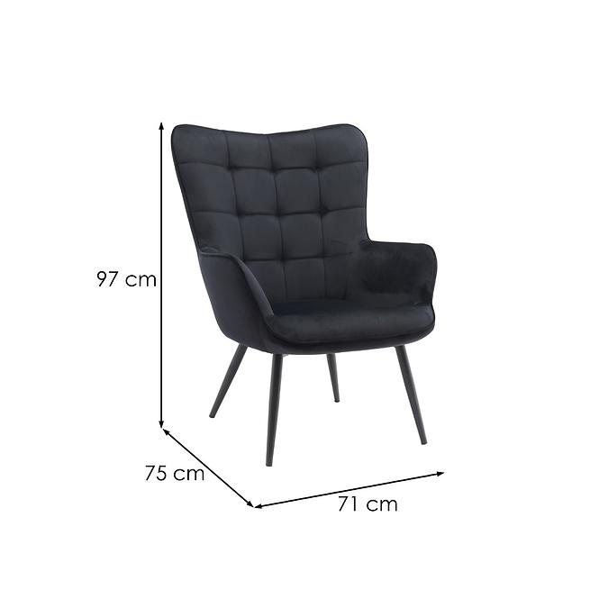 Fotel Jet Black Velvet 19