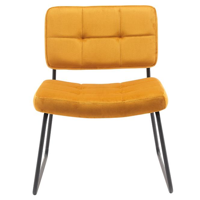 Fotel lábtartóval You&Me Yellow Velvet,3