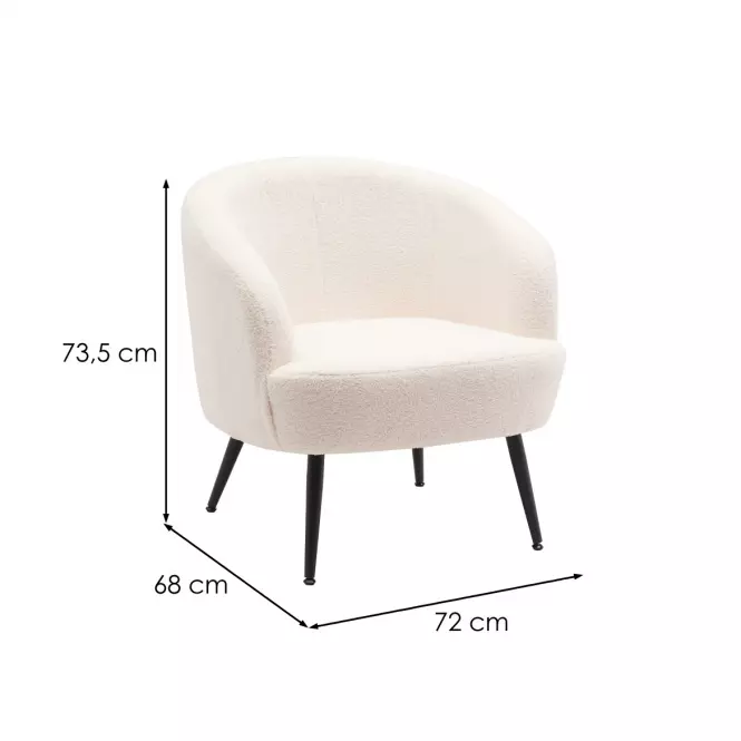 Fotel Mal Teddy White,5