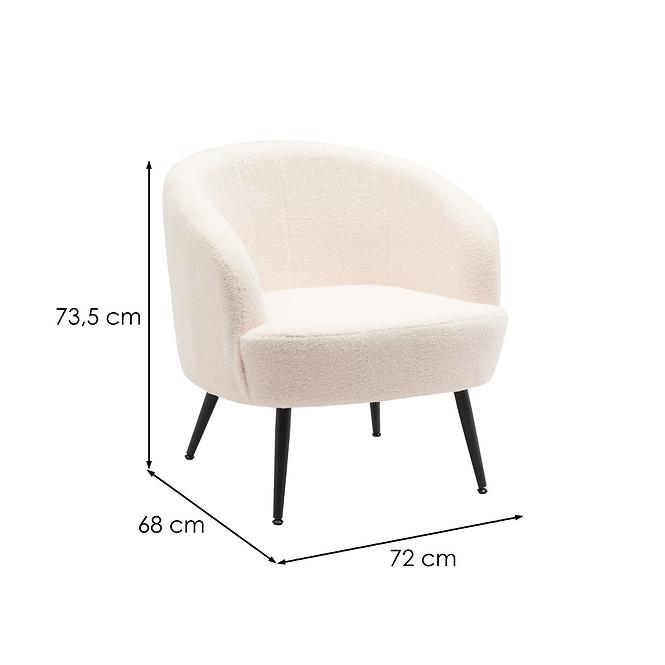 Fotel Mal Teddy White,5