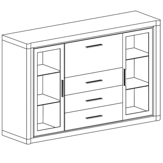 Komód Dallas D7 csomós tölgy