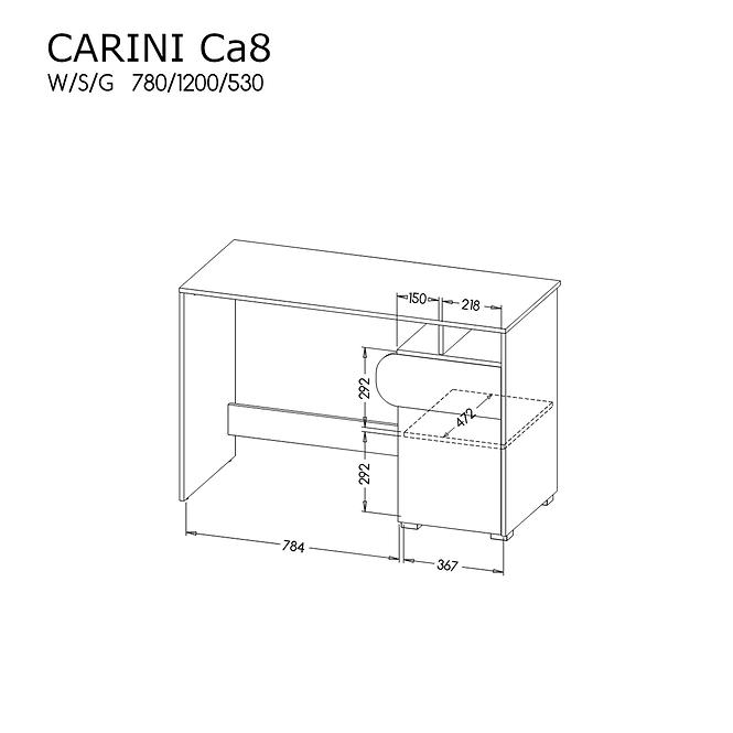 Asztali Carini Ca8 fehér/világos grafit