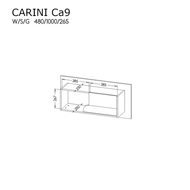 Akasztós Polc 1D Carini CA 9