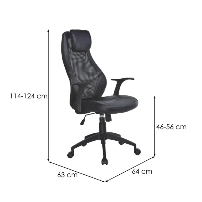 Irodai szék Torino Fekete,3