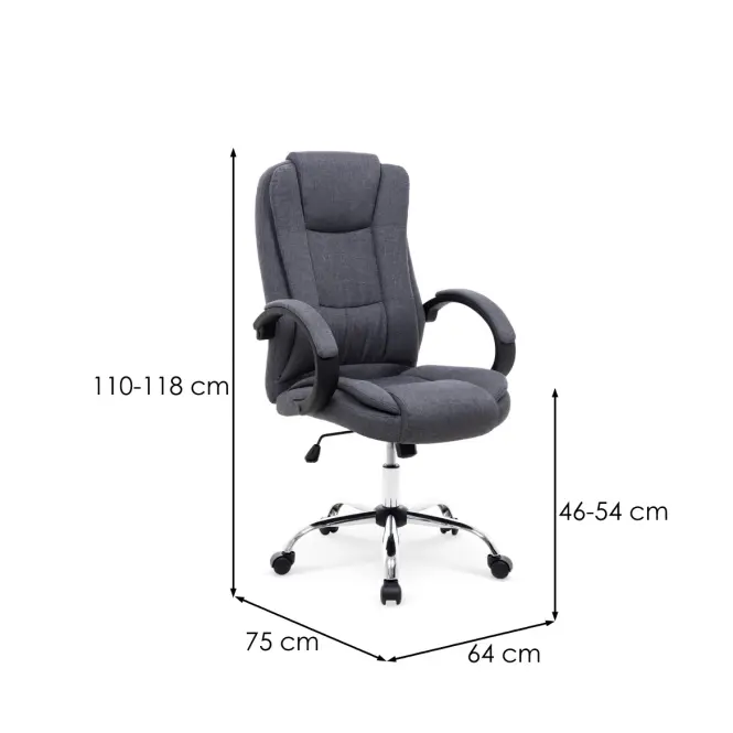 Irodai szék Relax 2 Sötét szürke,2