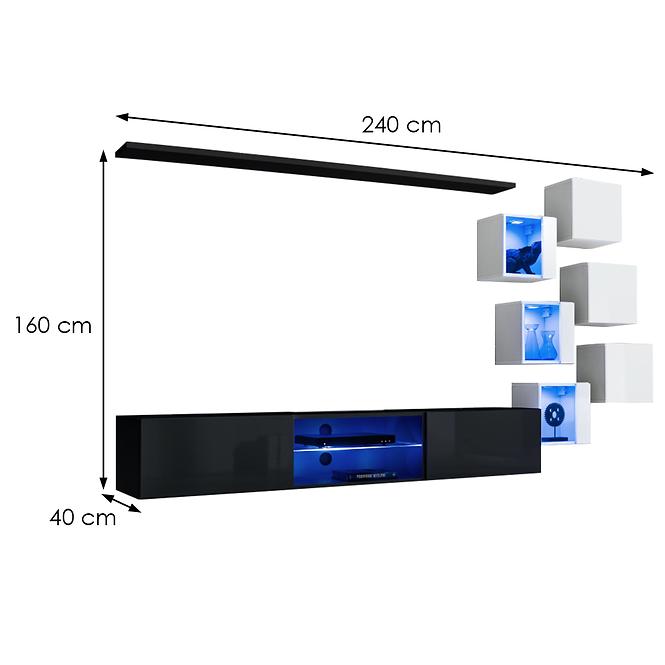 Nappali Bútor Switch Xxi Fekete/Fehér,3