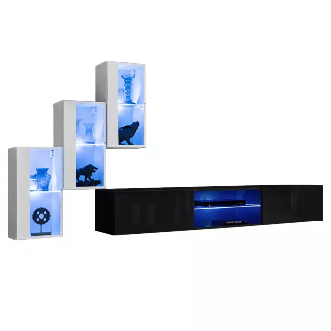 Nappali Bútor Switch Xxii  Fehér/Fekete,2