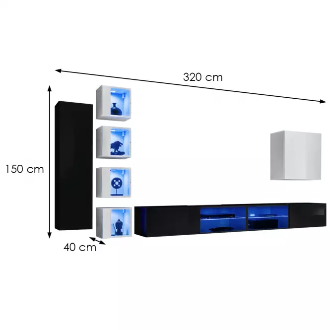 Nappali Bútor Switch Xxvi Fekete/Fehér,3