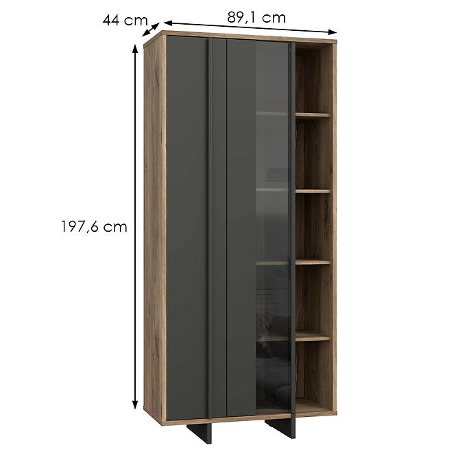 Vitrin Gudrid tölgy flagstaff/fekete,2
