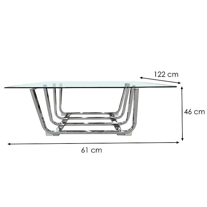 Dohányzóasztal CF60047-A TRANSP. GLASS.