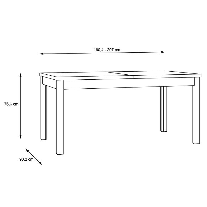 Kinyitható asztal Gudrid  160,4/207x90,2cm tölgy flagstaff/fekete,6