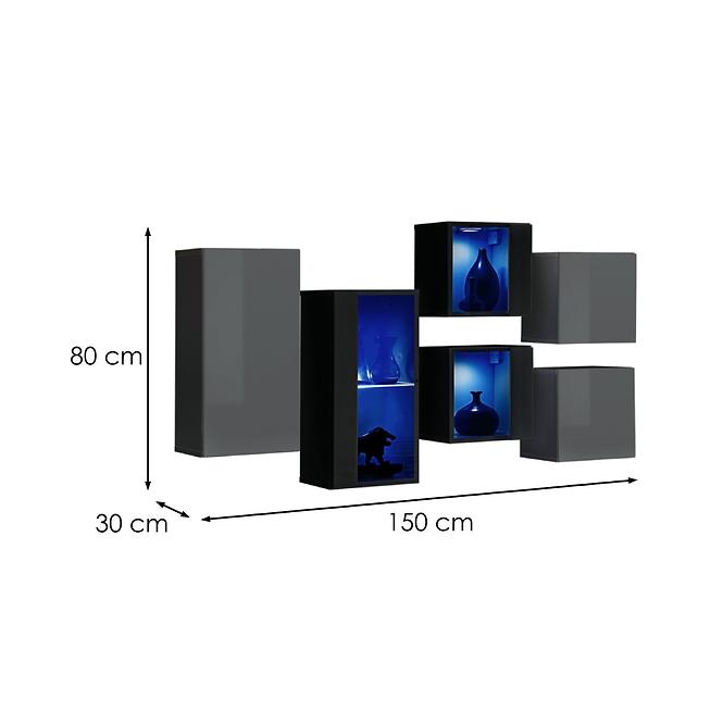 Komód Switch SB IV grafit/fekete