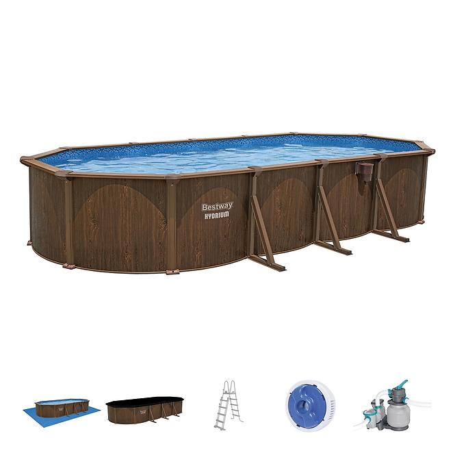 Fém medence Hydrium 7,3x3,6x1,3 m deszka 561CW