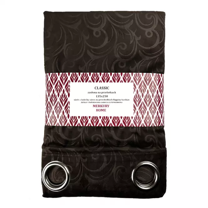 Sötétítő karikán Classic Velvet 135x250 barna Merkury Home