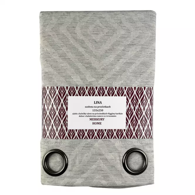 Függöny Lina karikákkal 135x250 ekrü Merkury Home
