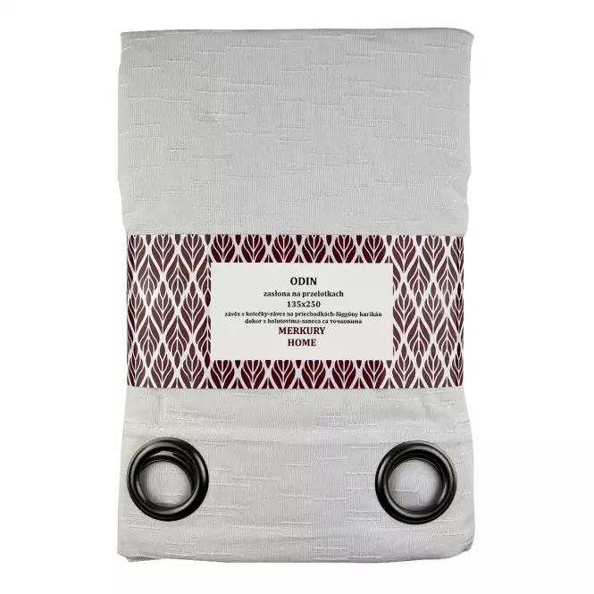 Függöny Odin karikákkal 135x250 fehér Merkury Home