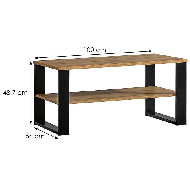 Dohányzóasztal Lamelo La9 Oak Wotan/Black Matt,2
