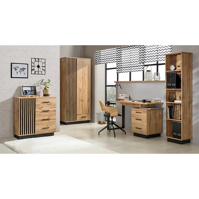 Dohányzóasztal Lamelo La9 Oak Wotan/Black Matt