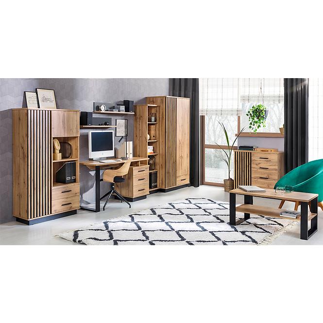 Dohányzóasztal Lamelo La9 Oak Wotan/Black Matt
