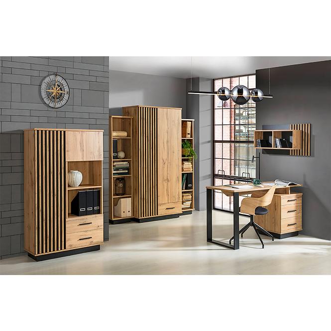 Dohányzóasztal Lamelo La9 Oak Wotan/Black Matt