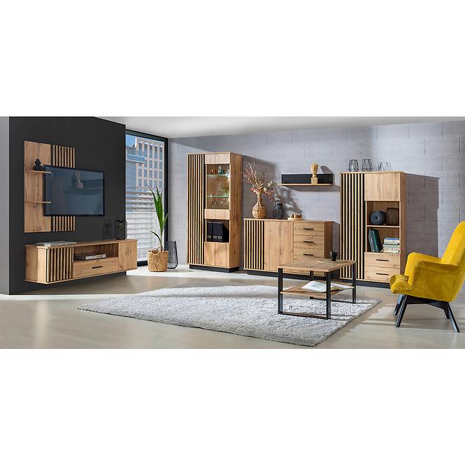 Dohányzóasztal Lamelo La9 Oak Wotan/Black Matt