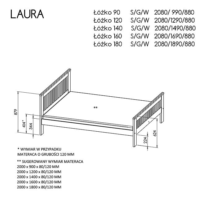 Ágy Laura 160 Antracyt