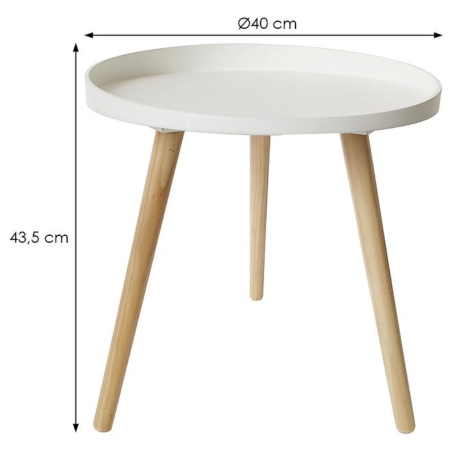 Dohányzóasztal Elin fehér/tölgy természetes,2