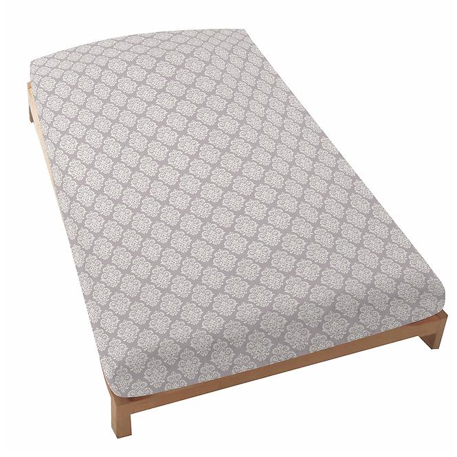 Lepedő elasztikus Classic pamut ekrü/világosszürke 220x200 + 25 Merkury Home