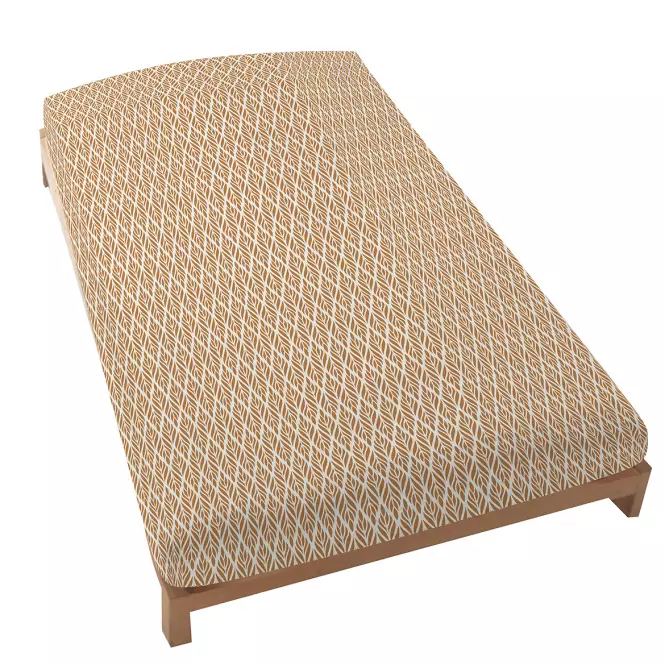 Lepedő elasztikus Folk pamut ekrü/mustár 220x200 + 25 Merkury Home