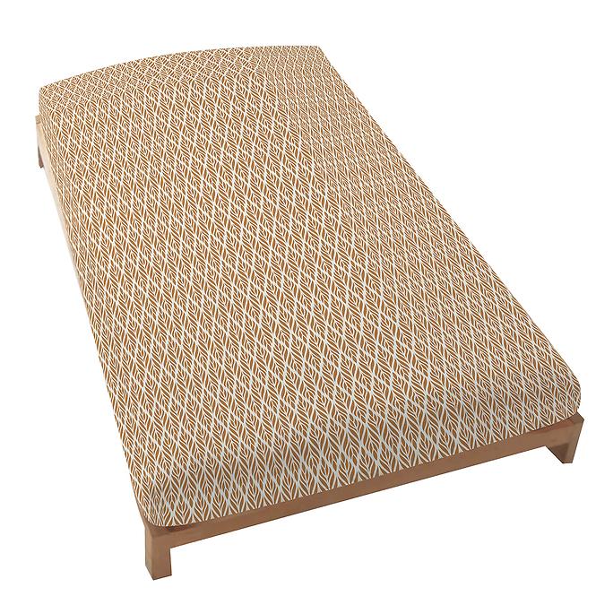 Lepedő elasztikus Folk pamut ekrü/mustár 90x200 + 25 Merkury Home