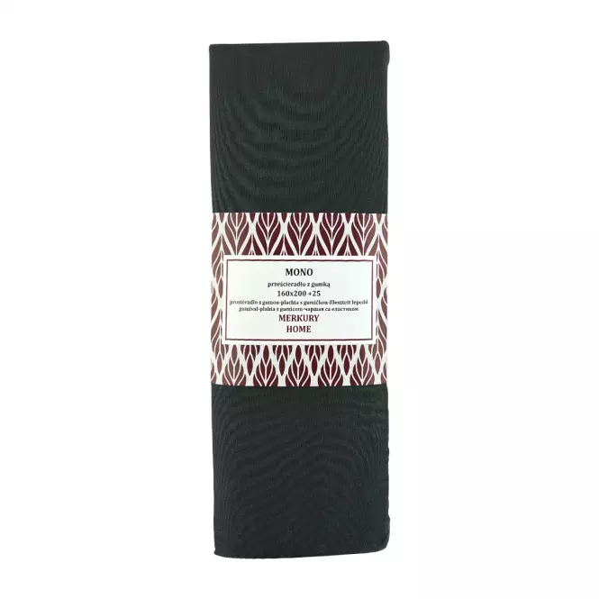 Lepedő elasztikus Mono pamut antracit 160x200 + 25 Merkury Home