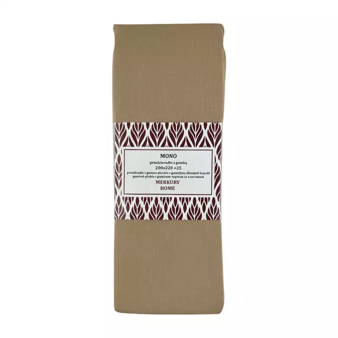 Lepedő elasztikus Mono pamut fehér 220x200 + 25 Merkury Home