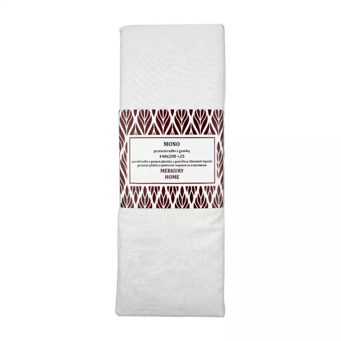 Lepedő elasztikus Mono pamut ekrü 140x200 + 25 Merkury Home