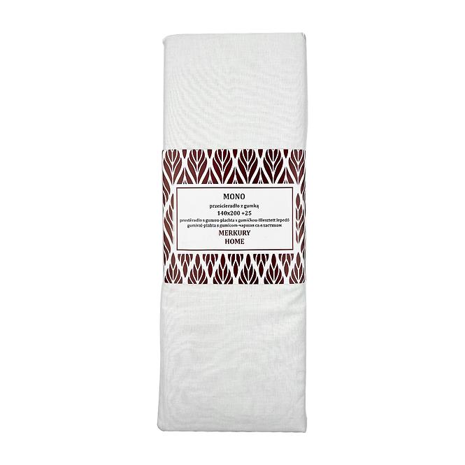 Lepedő elasztikus Mono pamut ekrü 140x200 + 25 Merkury Home