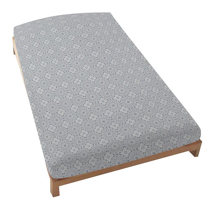 Lepedő elasztikus Orient pamut ekrü/indigo 160x200 + 25 Merkuty Home