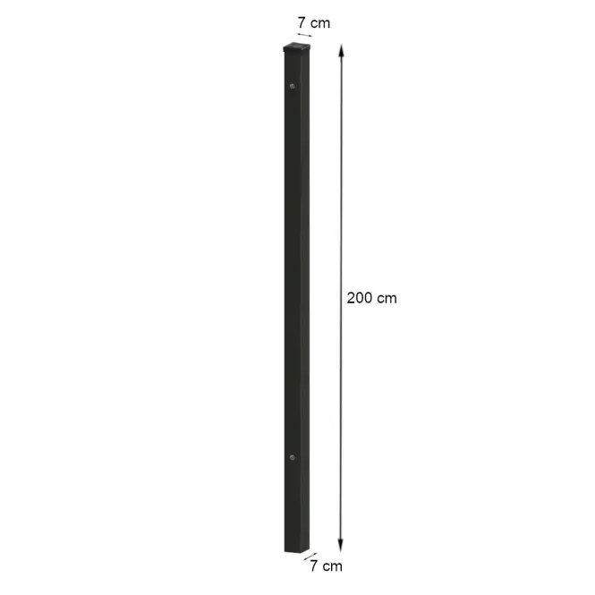 Kapuoszlop szegecsanyával 70x70 mm x 2 m Zn+RAL9005,2