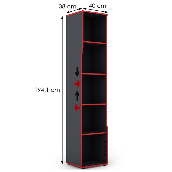 Regál Matrix RG 40 grafit/piros