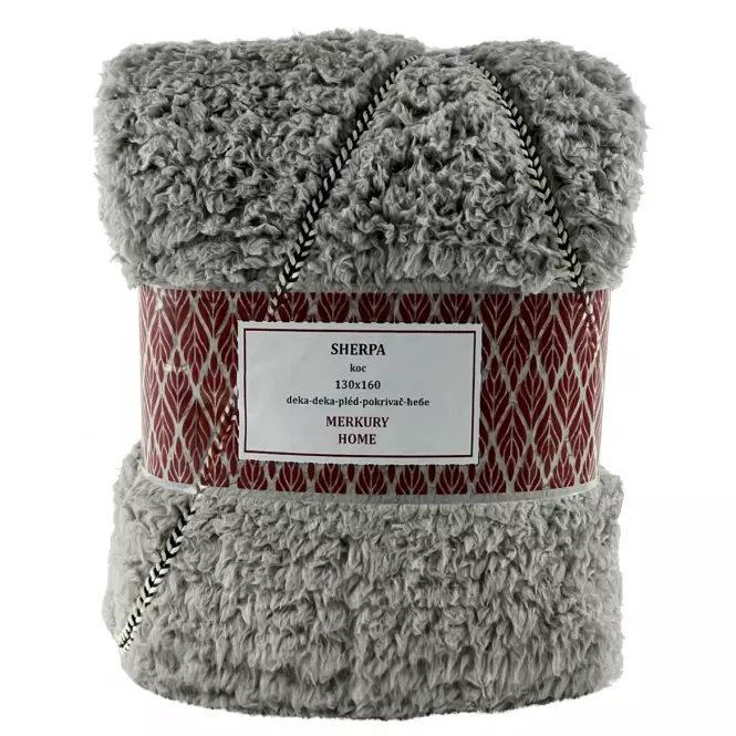Pléd Sherpa 130x160 szürke Merkury Home