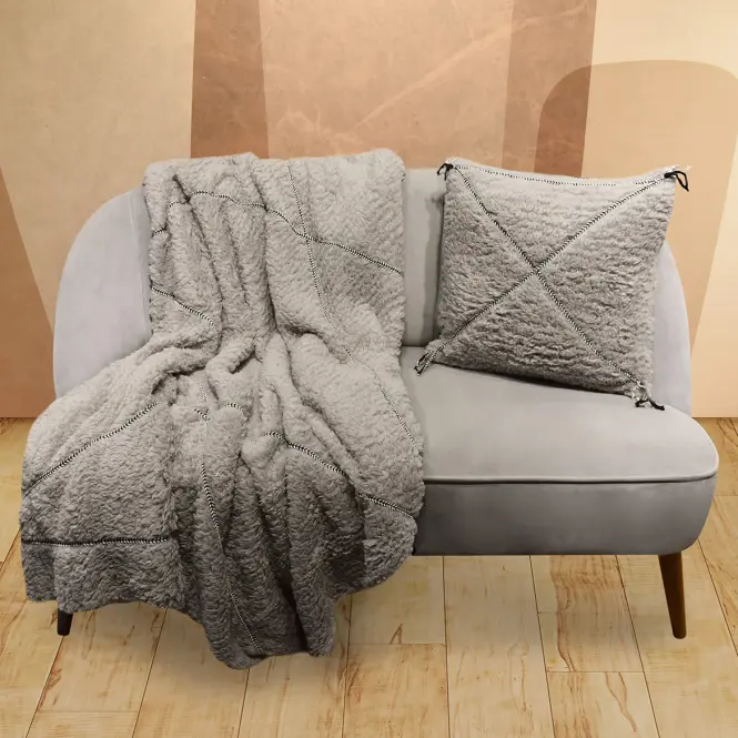 Pléd Sherpa 130x160 szürke Merkury Home,2