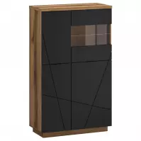 Vitrin Orient C 3d1w Tölgy Delano Sötét Fekete