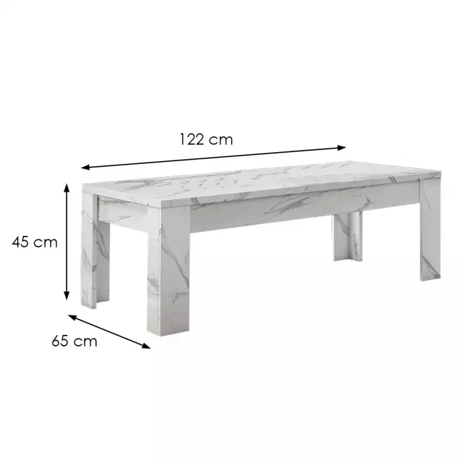 Dohányzóasztal Carrara márvány fehér,2