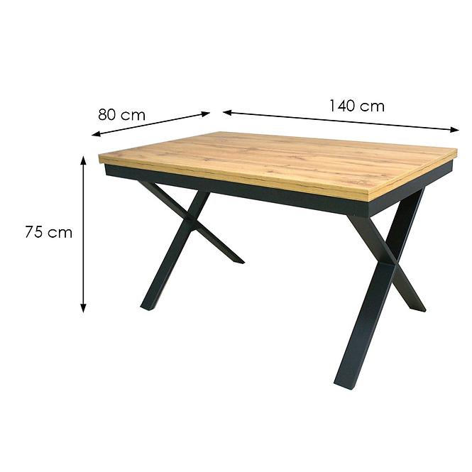 Asztal St-978 140x80+2x40 tölgy wotan