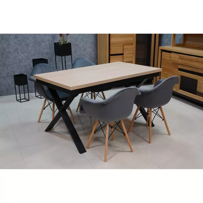 Asztal St-978 140x80+2x40 tölgy wotan,3