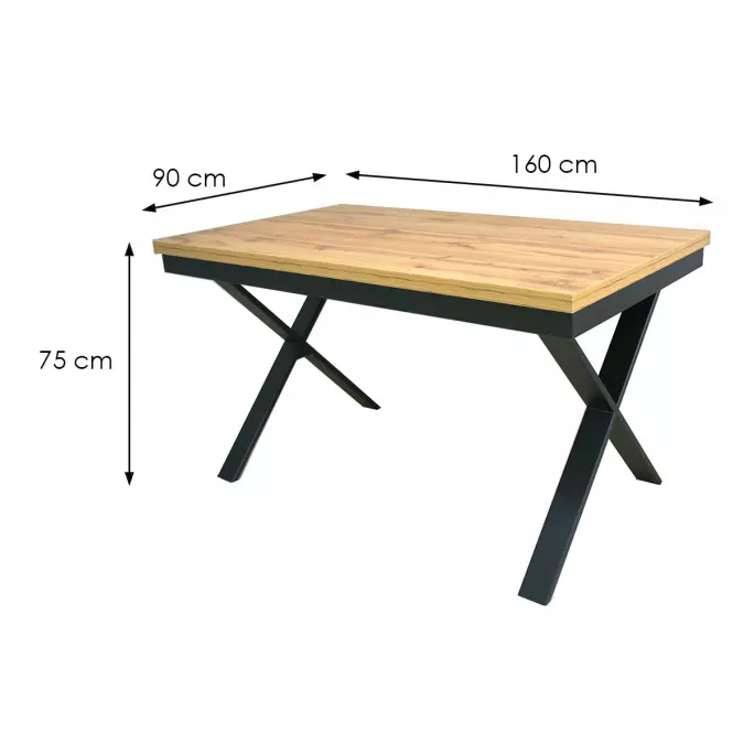 Asztal St-978 160x90+60 tölgy wotan,2