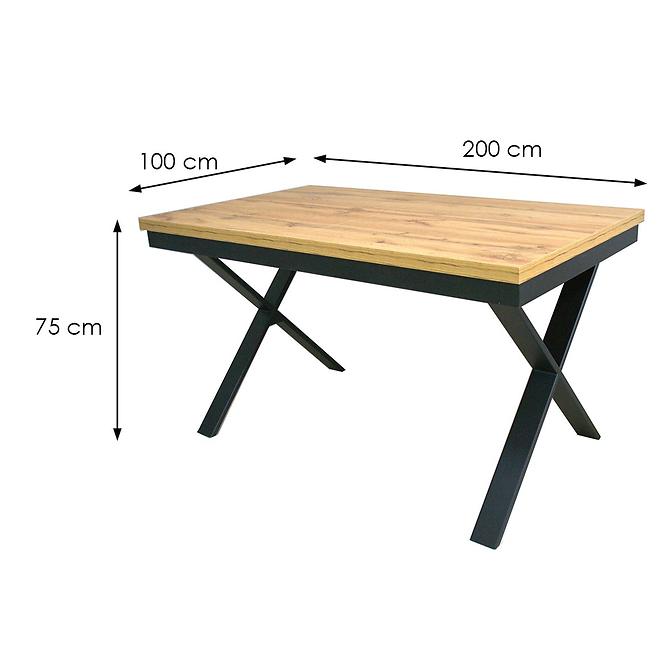 Asztal St-978 200x100+2x40 tölgy wotan,2