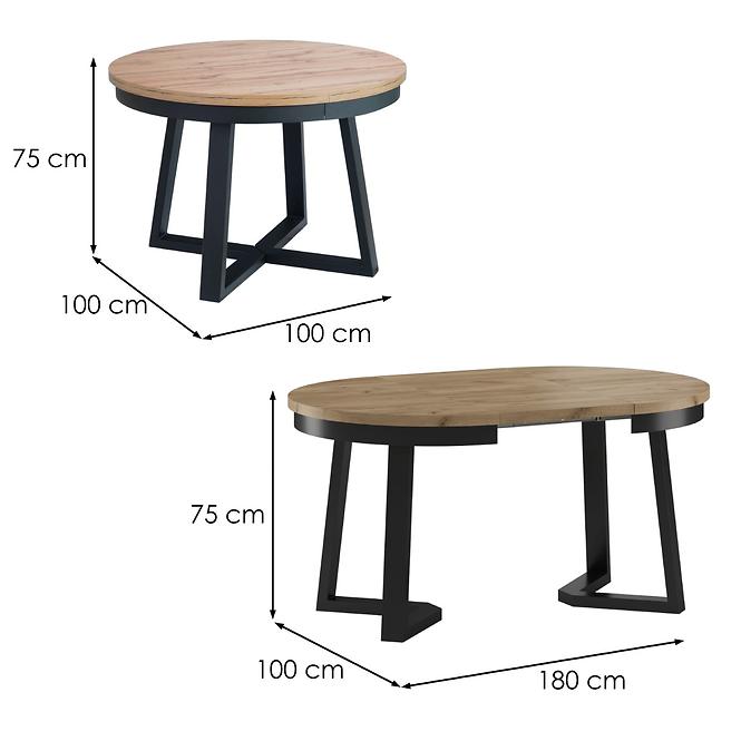 Asztal St-17 100+2x40 tölgy wotan