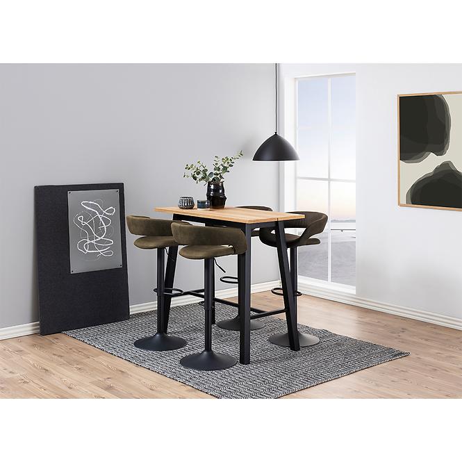 Asztal Rúd Deer Tölgy/Fekete
