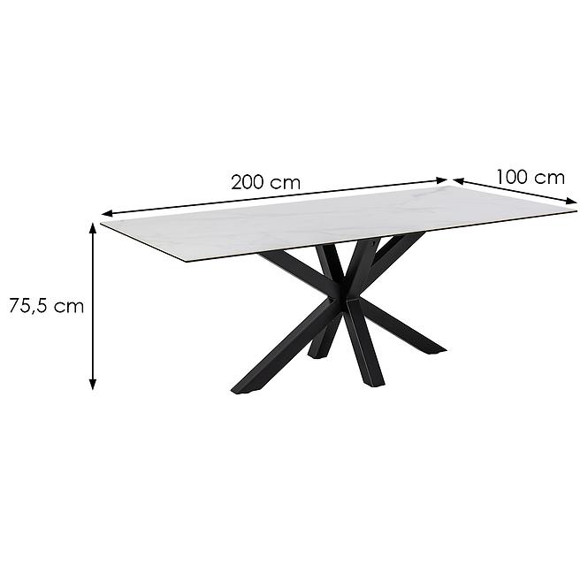 Asztal Kobi Fehér Ceramika 200x100